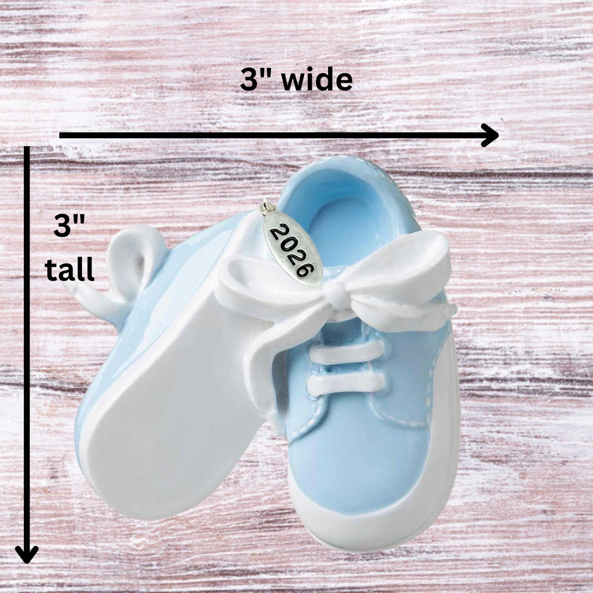 2026 3" Baby Boy Shoe Ornament Baby's First Christmas Ornament Blue Baby Booties