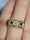 UNIQUE VINTAGE STERLING SILVER FILIGREE DOME RING SZ 9 6.5g