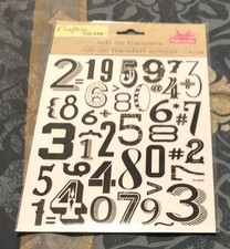 Crafter's Square Rub-On Transfers black numbers  symbols free shipping