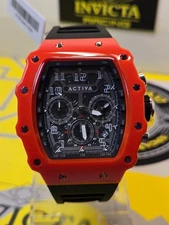Invicta Activa X 44.3mm  Skeleton Dial Men's Watch Black & Red w/ Date Indicator