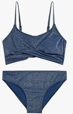 Kanu Surf Girls' Tanya UPF 50 Navy Beach Sport Athletic Bikini Swimsuit Size 14
