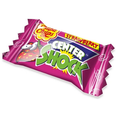 80802402 Chupa Chups guma do żucia Center Shock Truskawka 4g x 100 CENTER SHOCK