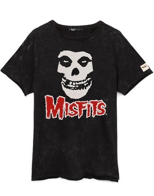 Misfits Schwarz Band Logo Kurzärmeliges T-Shirt Männer