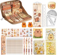 Pencil Case Gift Set for Kids Capybara Theme Pencils Notepad Back to