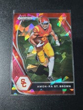 Amon-Ra St. Brown - Prizm Draft Picks 2021 - Lions - Red Cracked Ice - RC