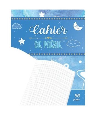Cahier de poésie: Feuilles grands carreaux pour écoliers fille garcon en prima