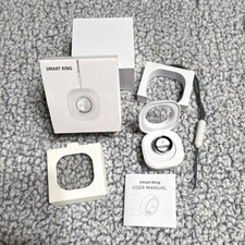 Stainless Steel Smart Ring Activity Tracker Silver w/ Charging Cable Guide