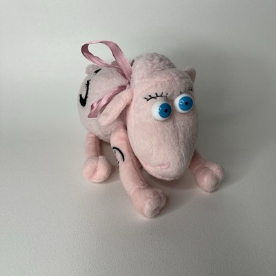 Serta  8  Pink Sheep Lamb #3 Plush Breast Caner w/ Blue Eyes Vtg 2000