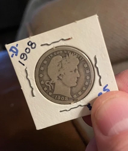 1908 D Barber Quarter - Nice Find