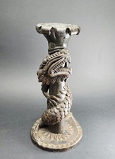 Chinese Studio Pottery Dragon Candle Stick Ceramic Holder Handmade