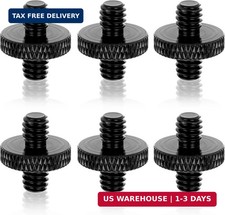 6 Pack 1/4" Male to 1/4" Male Threaded Tripod Screw Adapter, Double Head Standar