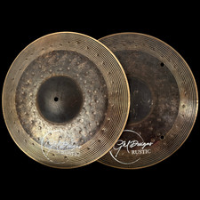 15.5" GM Designs Rustic Hi-Hats - Dark, Earthy, Unrefined Beauty In Every Beat