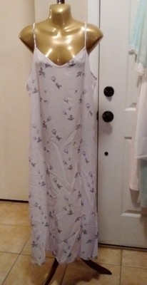 Vintage Nightgown Petra Fashions Large Long Purple Floral Gown