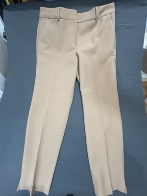 Talbots Women s Beige Solid Straight Leg Ankle Pants Flat Front Pockets 10