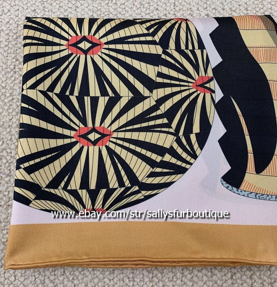 Sallys Boutique 18 Momme Twill Silk Wrap Scarf Lanterns Print 2 Face Shawl 35" - Image 4 of 4