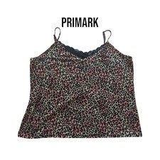 Primark Women's Multicoloured Leopard Print Loungewear Cami Top Extra Large