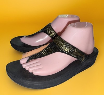 Women s Fitflop Lulu Crystal Max Flip-Flop Sandals Studded Size 9 Medium