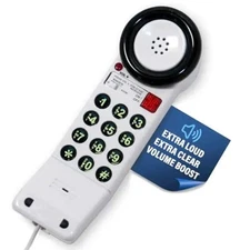 Med-Pat XL88Q One-Piece Phone – Extra-Loud Volume, Visual Ring, Water-Resistant,