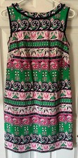 Talbots Sleeveless Shift Dress Size 4 vibrant Spring Colors