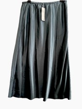 Eileen Fisher Stretch Silk Charmeuse Bias Midi Skirt Eucalyptus M NWT 278