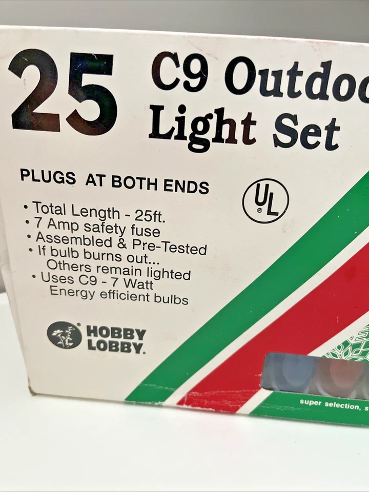 Holiday Time C9 Outdoor Light Set 25ft Multicolor Bulbs UL Plugs Both Ends 25 CT - Image 2 of 4