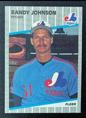 1989 Fleer Randy Johnson 381 RC Rookie Error Marlboro Visible Red Tint