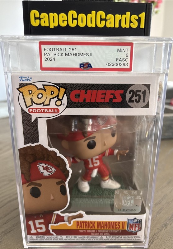 Funko Pop! Vinyl: Patrick Mahomes II #251 PSA 9 Rare Since PSA No Longer Grades