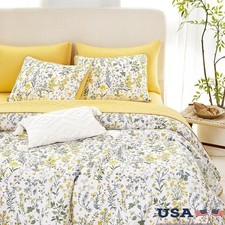 Floral Botanical Quilt Set Lightweight Bedspread W/ Pillow Shams Bedroom Decor