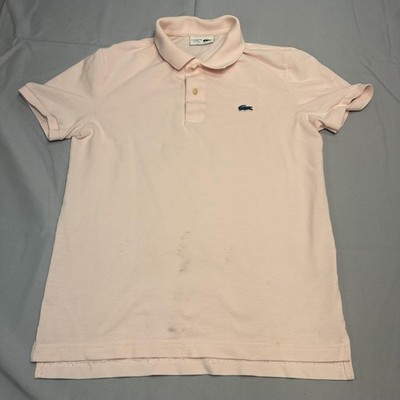 Lacoste J.Crew Polo Shirt Mens 4 Small Pink Preppy Pique Croc Classic Golf