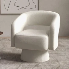 CANMOV Swivel Barrel Chair, Velvet Accent Armchair 360 Degree Swivel Club Chair