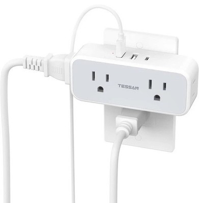 Surge Protector Outlet Extender, TESSAN Multi Plug Splitter with 4 Electrical Ou