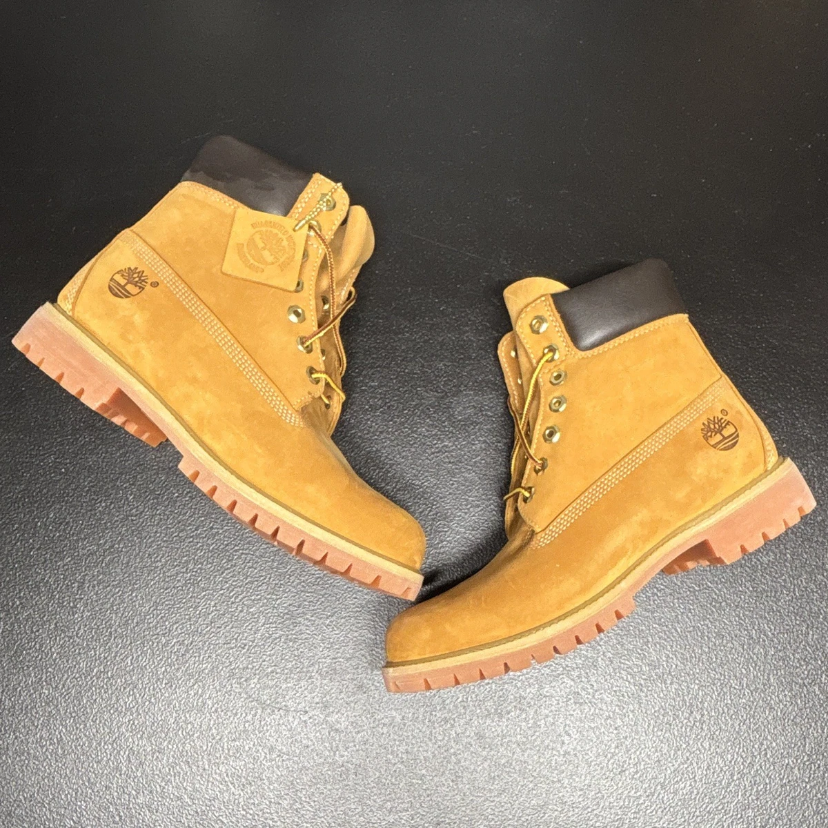 Timberland 19079 Leather Round Toe Lace Up Ankle Work Mens Boots Size 11 Wheat Timberland Workwear Solid Boots for Men for Sale | Shop New  main image 2