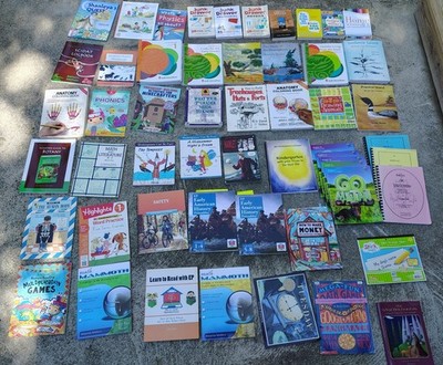 Lot 50 Books K-5 Mixed Bundle Homeschool Math, Science, Botany Anatomy Physics +