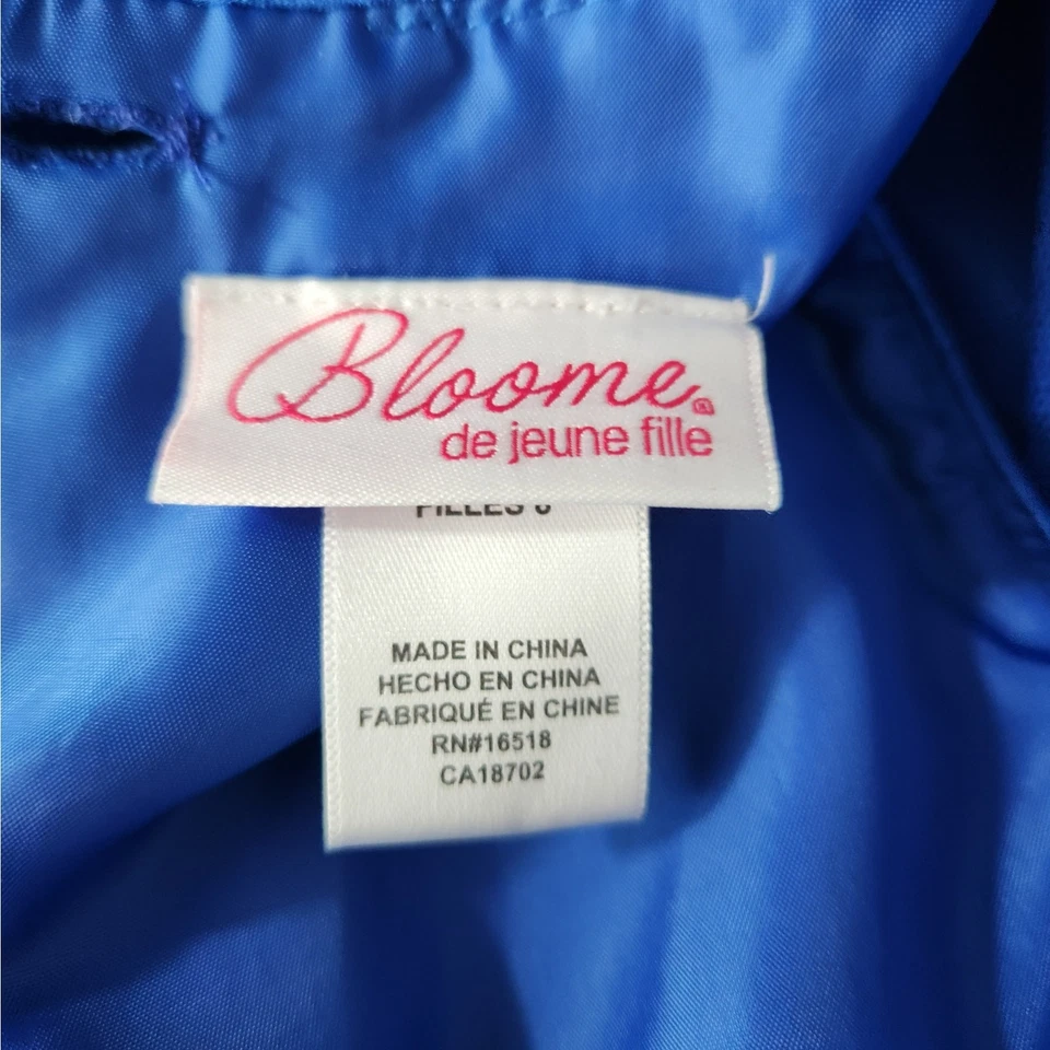 Vestido extravagante de lantejoulas azuis Bloome Girls tamanho 8 vestido de Natal sem mangas - Imagem 4 de 4