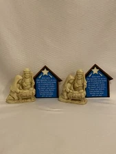 (2) Two Resin Holy Family Nativity Mary Joseph Baby Jesus 3”tall