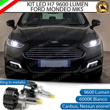 KIT FULL LED H7 CANBUS LED FORD MONDEO MK5 V NO ERROR 9600 LUMEN 6000K BIANCO