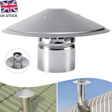 Stainless Steel Chimney Roof Cowl 125mm/5" Flue Pipe Cover Cap UK