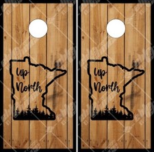 Up North Minnesotta LAMINATED Cornhole Wrap Bag Toss Skin Decal