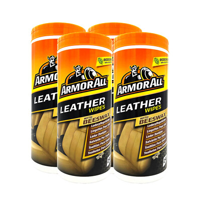 4x ARMOR ALL Lederpflegetücher 24er Dose Reinigt & Konserviert mit Bienenwachs