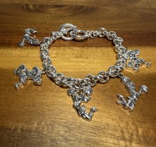 Cheerleader Charm Bracelet Silver Toned