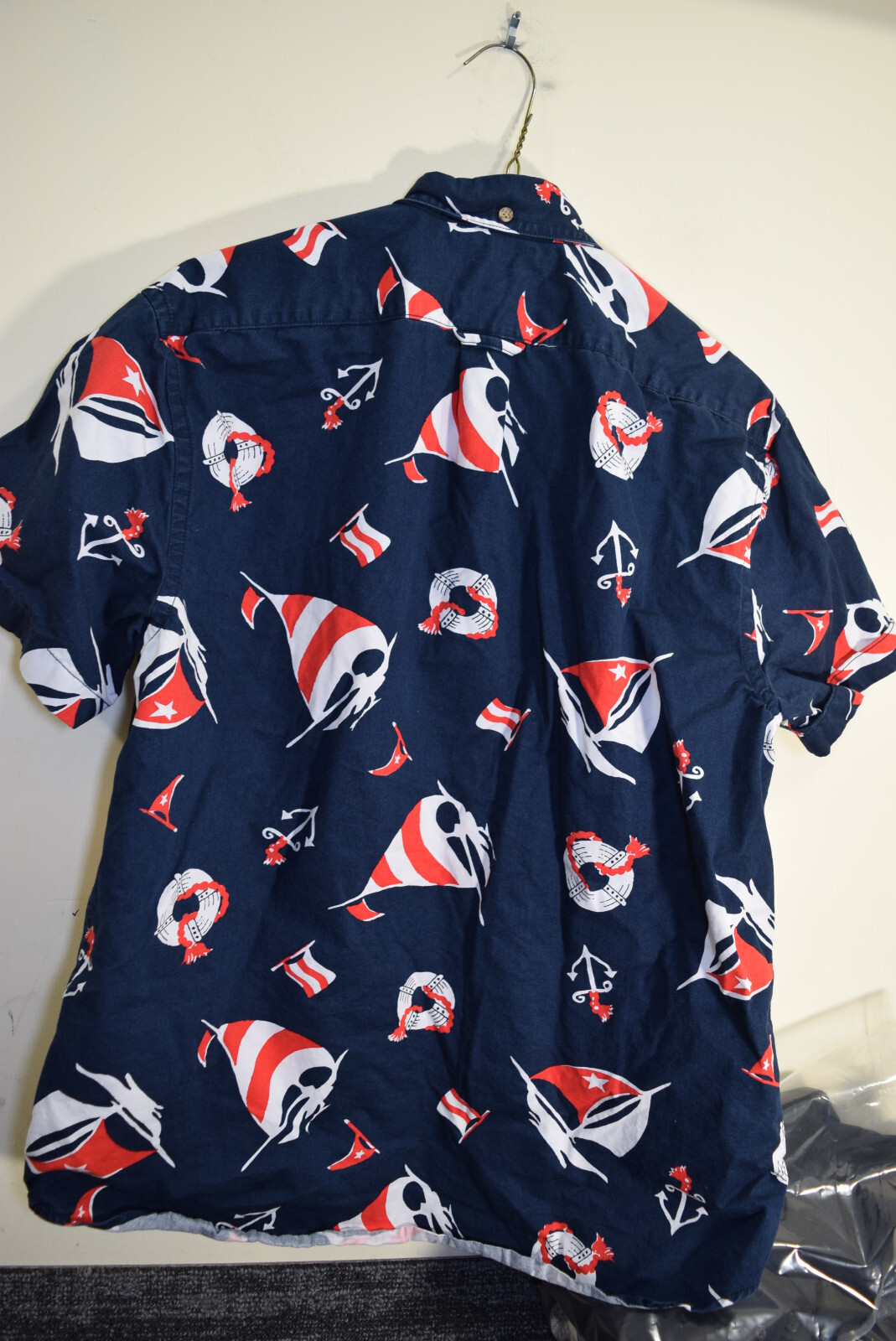 Vintage J CREW Oarsman Nautical Anchors Button Down Shirt MENS M Preppy Casual image 5