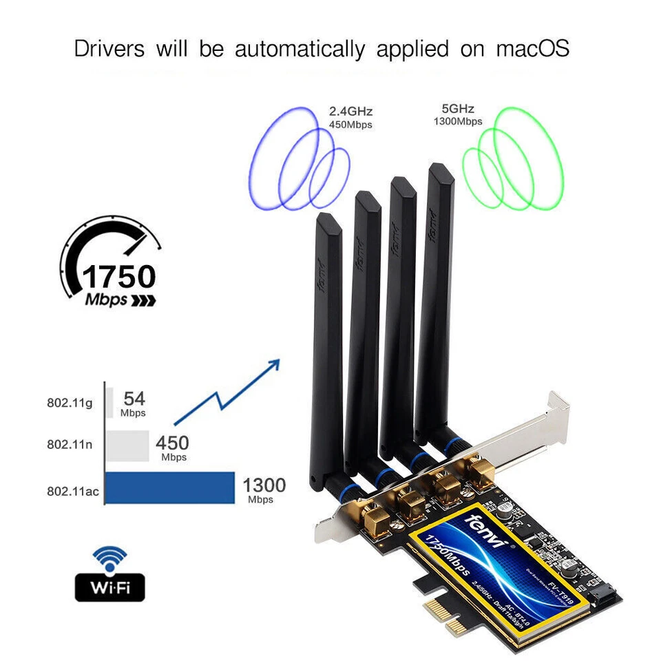 T919 Hackintosh Windows 10/11 PCIE WiFi Adapter BCM94360CD WiFi Bluetooth Card - Image 4 of 4