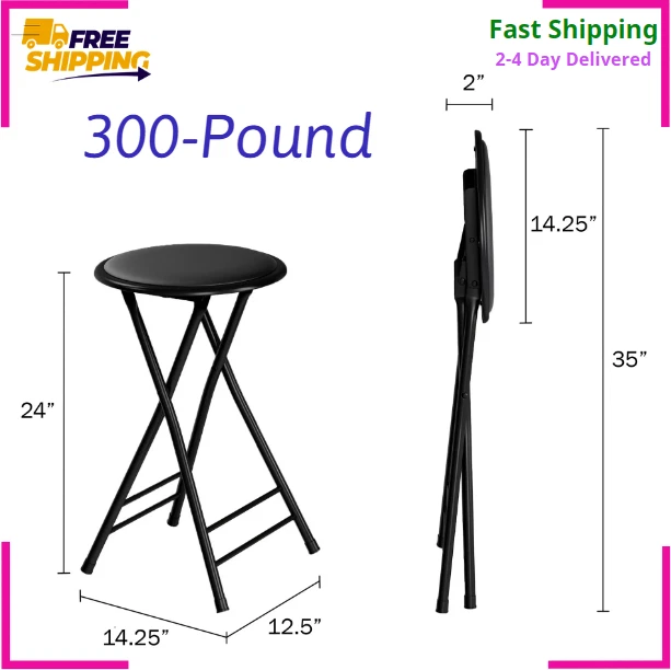 Trademark Home Round Counter Height Bar Stool 24 Inch Backless