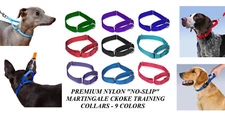 DOG Martingale "Greyhound" No-Slip COLLAR Choke Nylon Training Obedience Pull