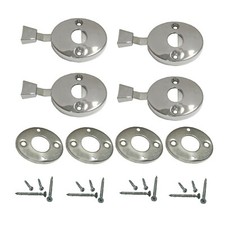 19681972 Chevelle Bucket Seat Head Rest Release Bezel Chrome Wscrews 4 Pcs Set