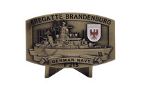 F215 Fregatte BRANDENBURG - Massive G&uuml;rtelschnalle messingf. - German Navy