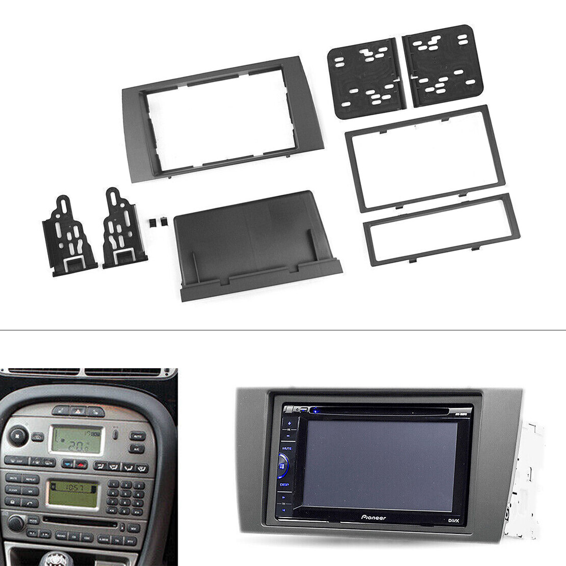 2002-2008 JAGUAR X-type Stereo Radio Fascia Panel 2 Din Frame Kit 2002-2008 JAGUAR X-type Stereo Radio Fascia Panel 2 Din Frame Kit