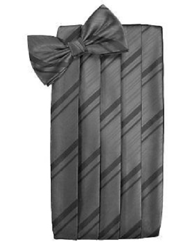 Striped Satin Cummerbund and Bowtie - Picture 12 of 31