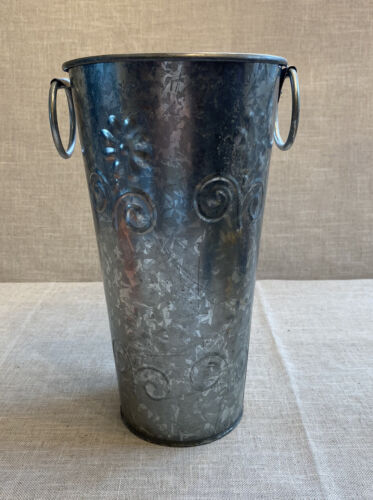 Large 13” tall silver two handle ice bucket for wine or vase.  - Picture 1 of 4