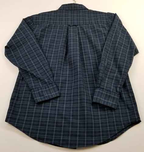 Camisa con botones Haggar para hombre pequeña multicolor a cuadros bolsillo mangas largas elástica - Imagen 2 de 8